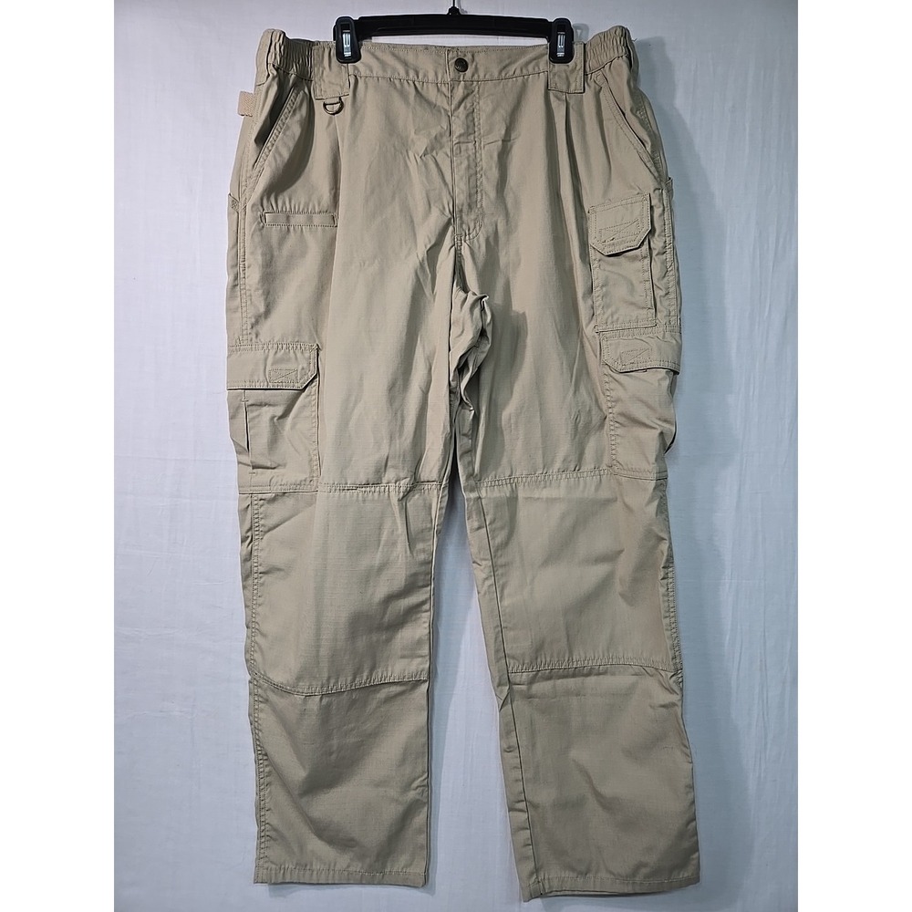 5.11 Tactical Pants Mens 40/31 Beige‎  Relaxed Fit Cargo Work Elastic Uniform